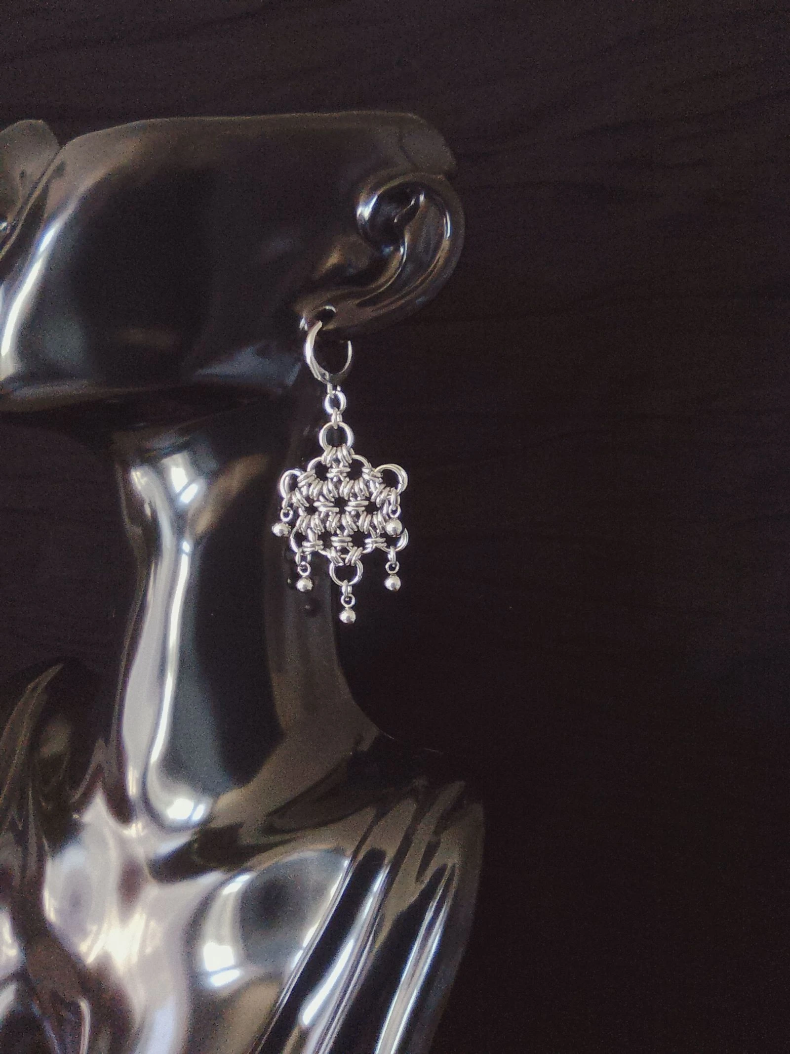 Boucles d'oreilles chainmail japonais 